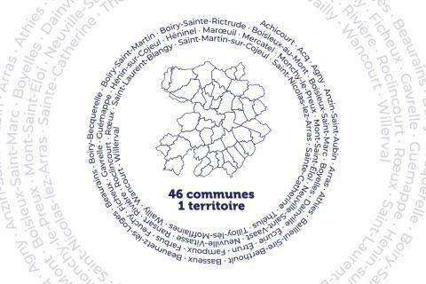carte des communes de la CUA avec les noms